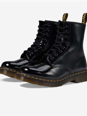 Dr. Martens Black Patent Leather Combat Boots